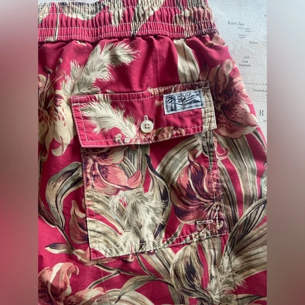 Polo Ralph Lauren Shorts Swim Trunks Hawaiian Print Floral Size XL